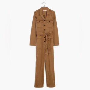 Madewell Size Small Women’s Khaki Carmel Brown Long Sleeved Fatigue Jumpsuit